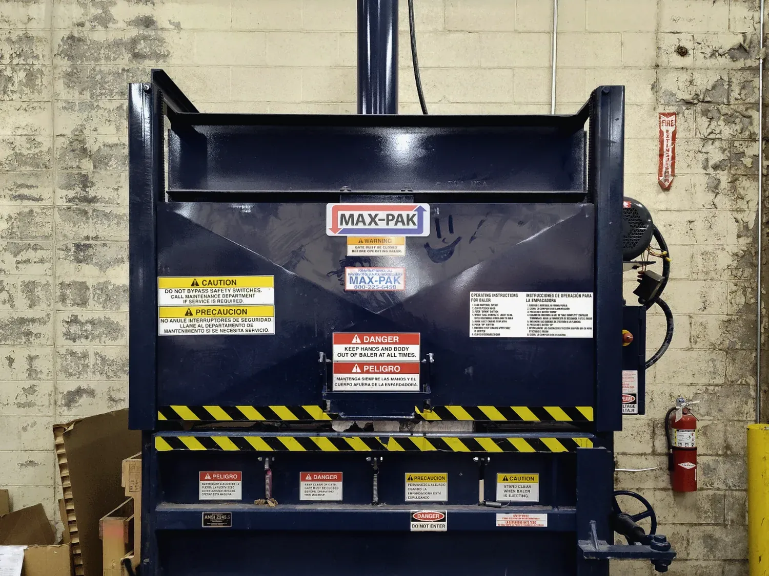 A Max-Pak vertical baler installed by Norton