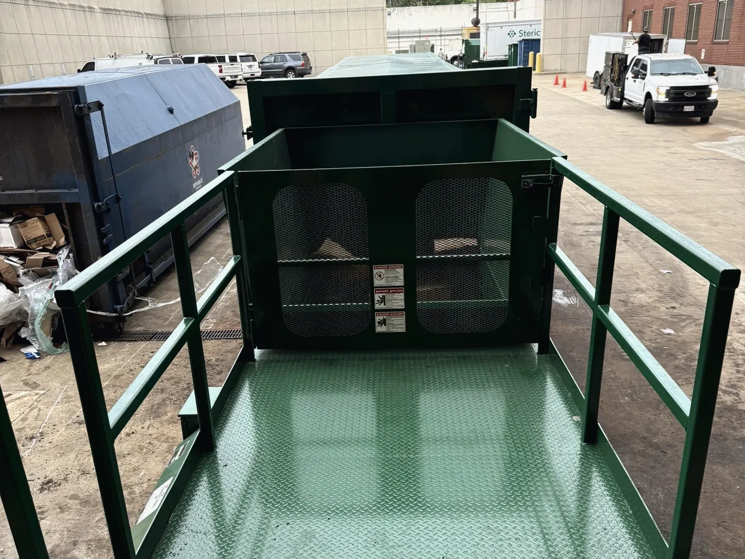 A walk-on deck with guard rails built by Norton
